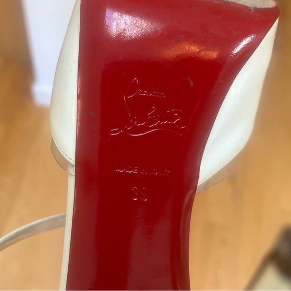 Louboutin White Platform heel 5 in - Picture 4 of 10